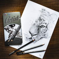 Colorino Artist set za crtanje grafitnih olovaka i ugljena u metalnoj kutiji