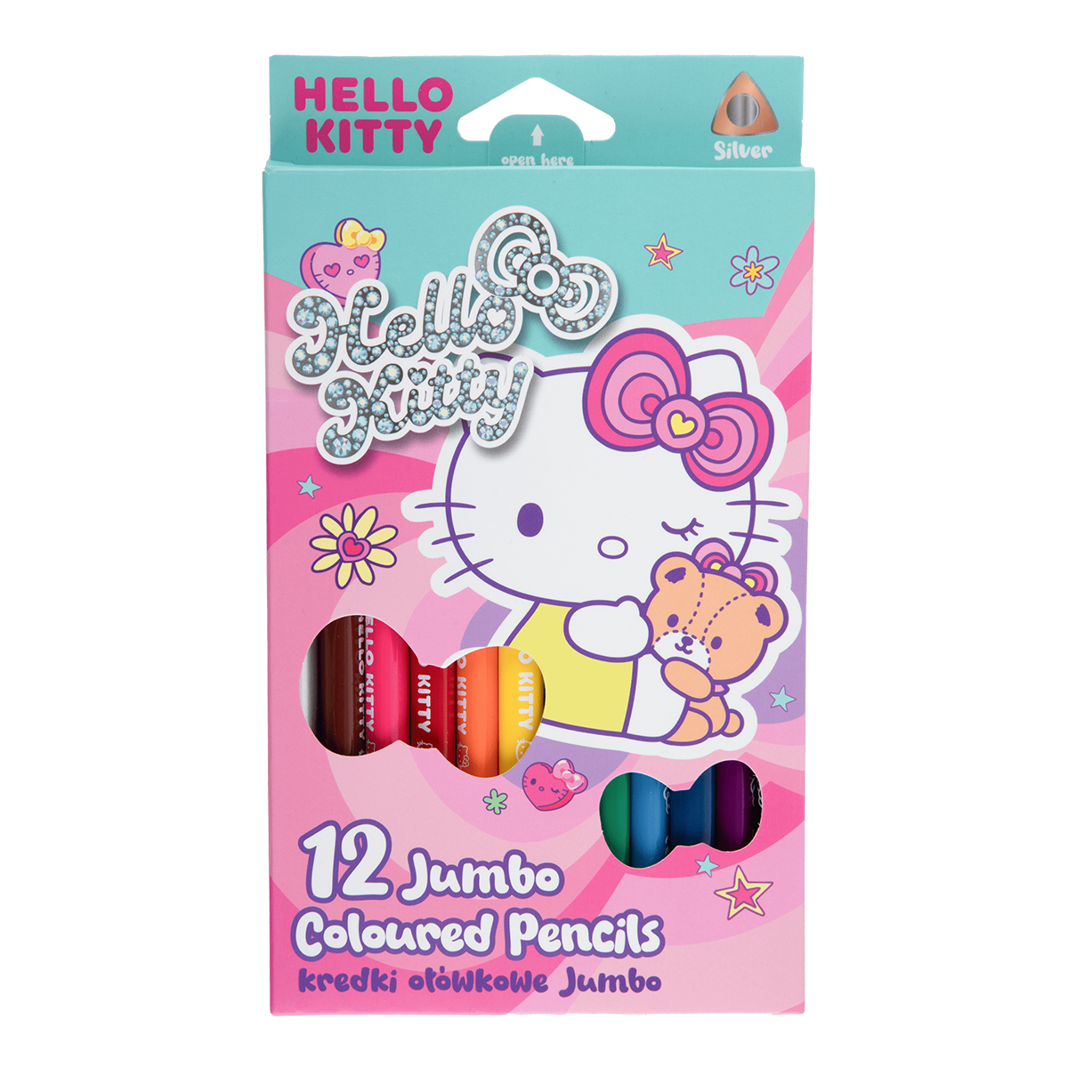 Colorino trokutaste drvene bojice JUMBO, Hello Kitty, 12 boja