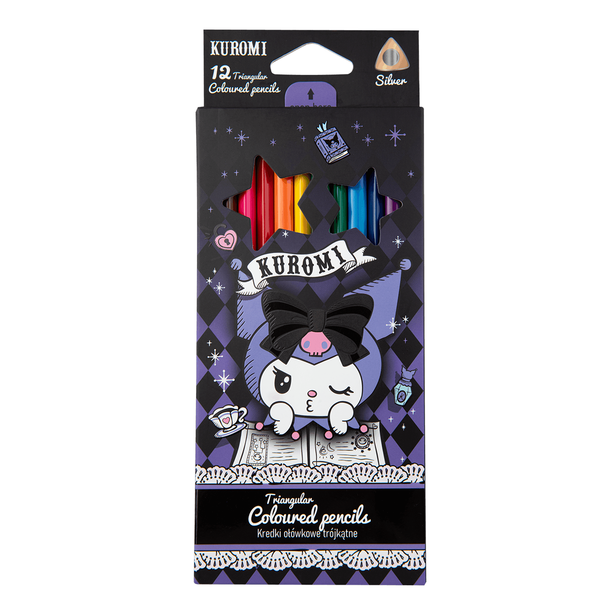 Colorino trokutaste drvene bojice Kuromi, 12 boja