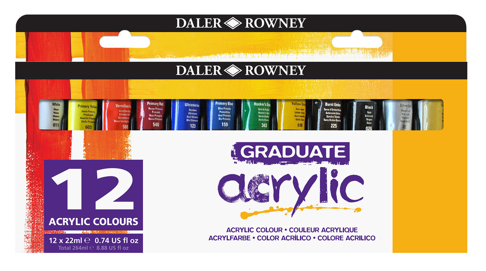 DALER ROWNEY Graduate set akrilnih boja 12 x 22 ml