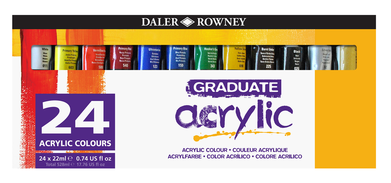 Set akrilnih boja DALER ROWNEY Graduate 24 x 22 ml