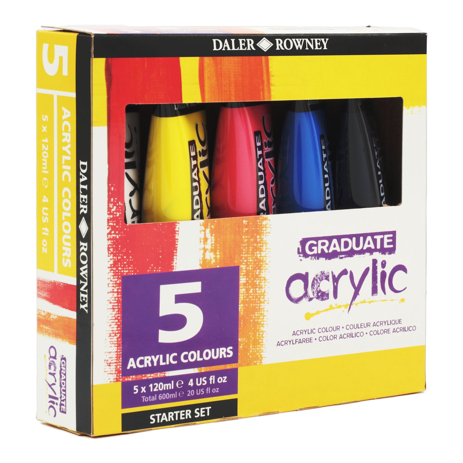 DALER ROWNEY Graduate set akrilnih boja 5 x 120 ml