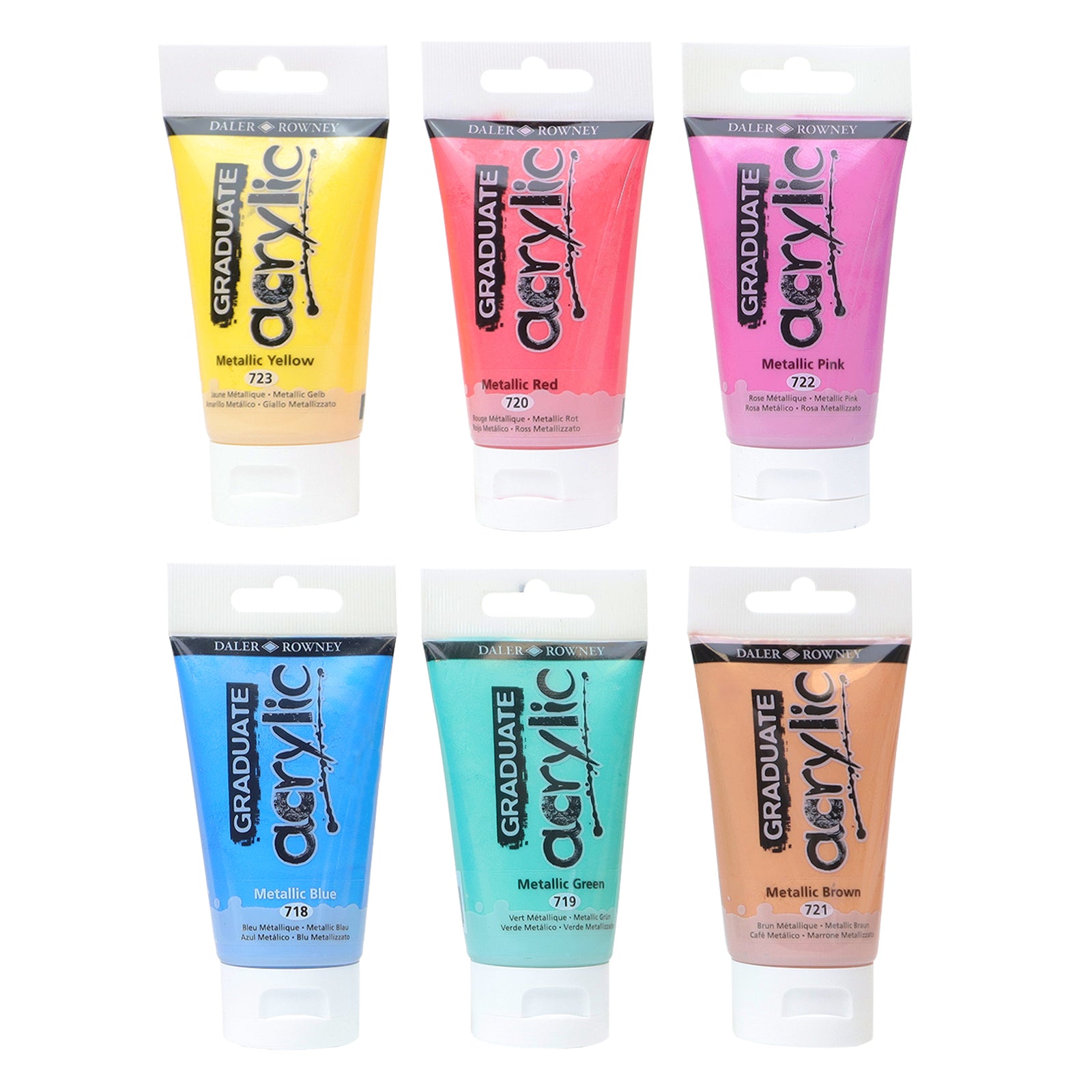 DALER ROWNEY D&R Graduate set metalik akrilnih boja 6 x 75 ml