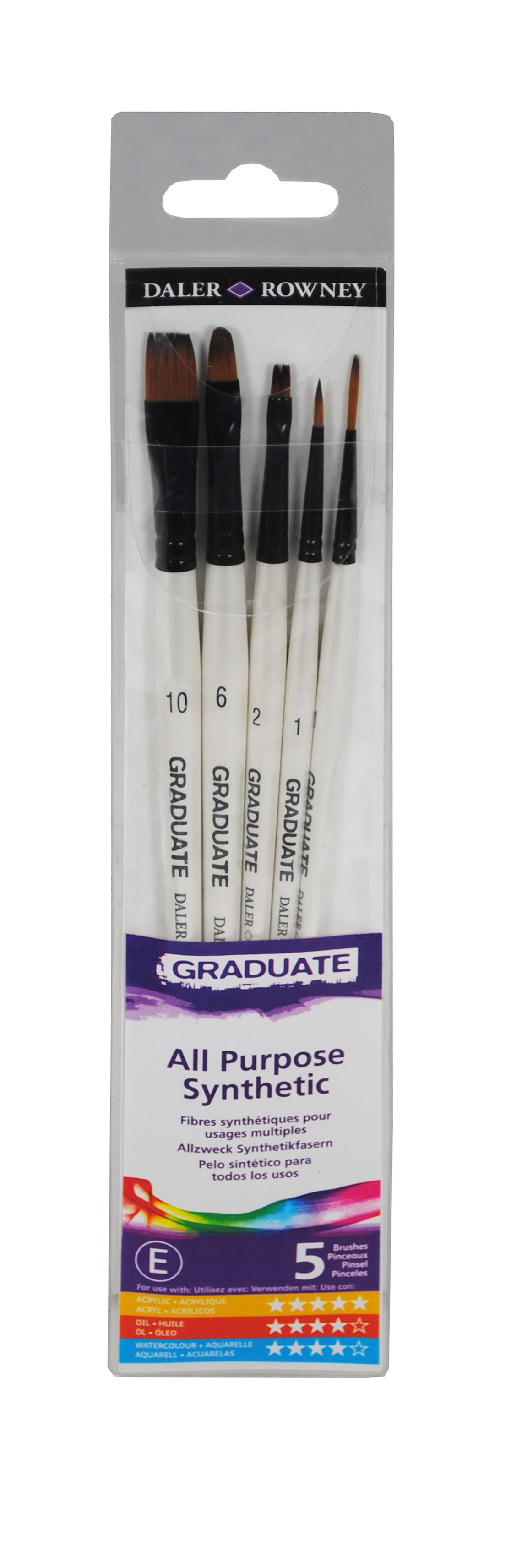 Set univerzalnih sintetičkih kistova DALER ROWNEY Graduate – 5 kom