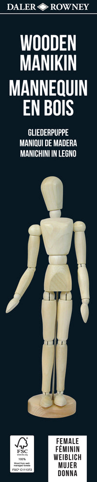 Drvena lutka maneken ženska DALER ROWNEY - 30 cm