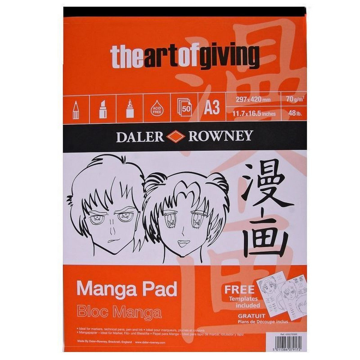 DALER ROWNEY Manga blok za markere 70 g - 50 listova, A3