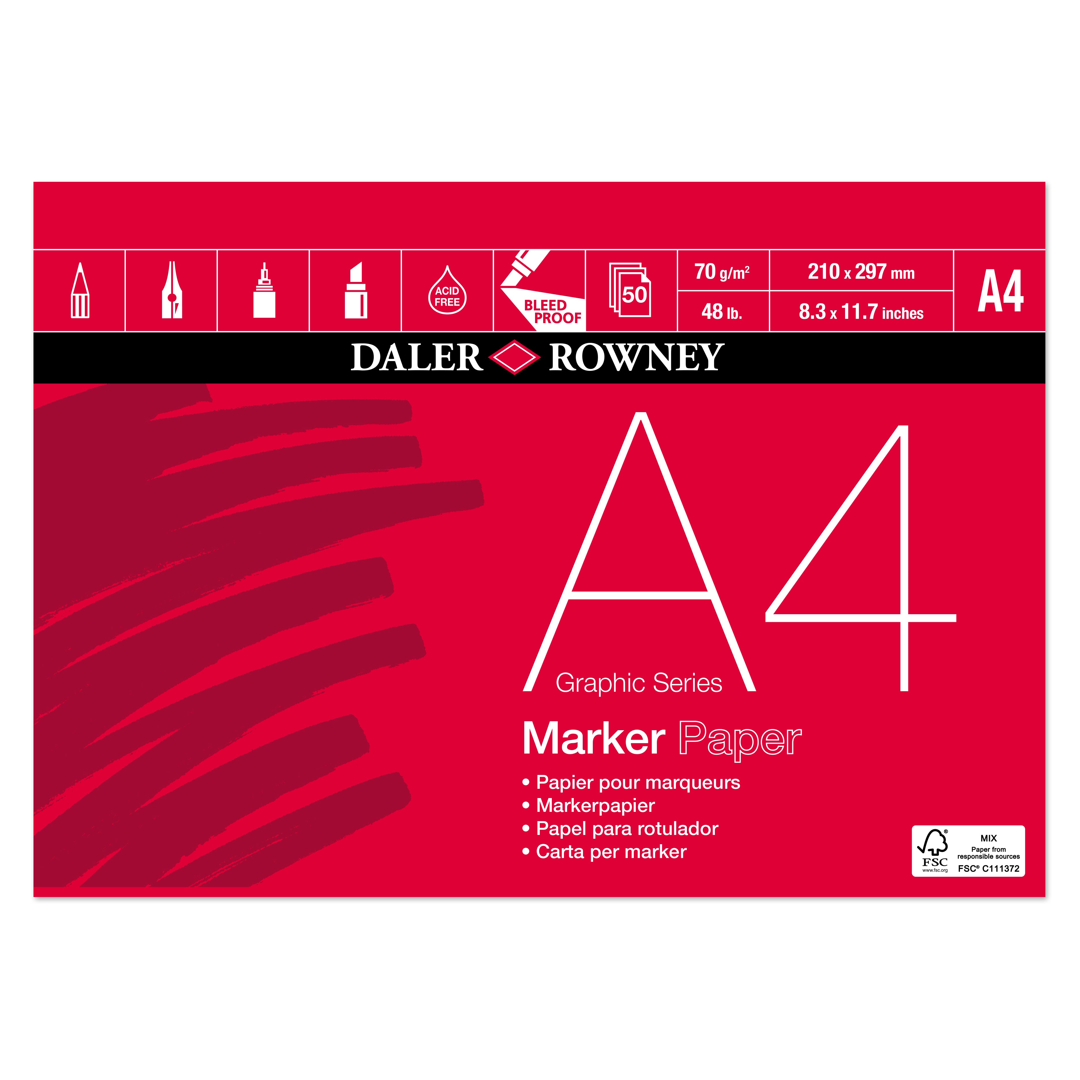 Blok za markere DALER ROWNEY Marker Graphic A4 70g 50 listova