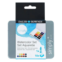 DALER ROWNEY Simply akvarel set 10 polu-posudica s kistom