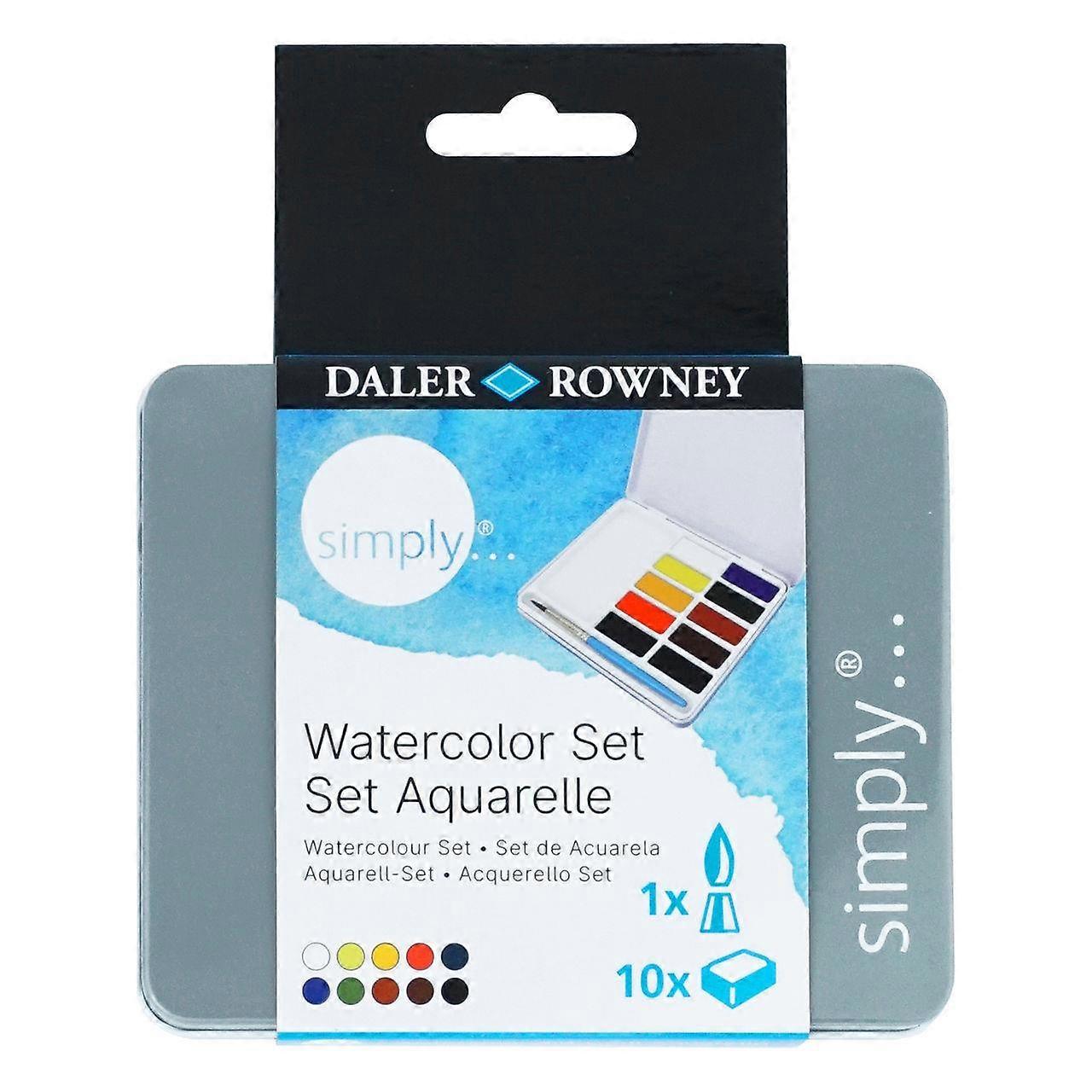 DALER ROWNEY Simply akvarel set 10 polu-posudica s kistom
