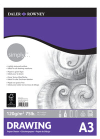 Skicár DALER ROWNEY Simply A3, 120 g, 50 listova lijepljeni