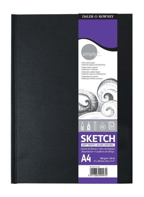 Skicár DALER ROWNEY Simply ekstra bijeli 100 g A4 54L tvrdi uvez