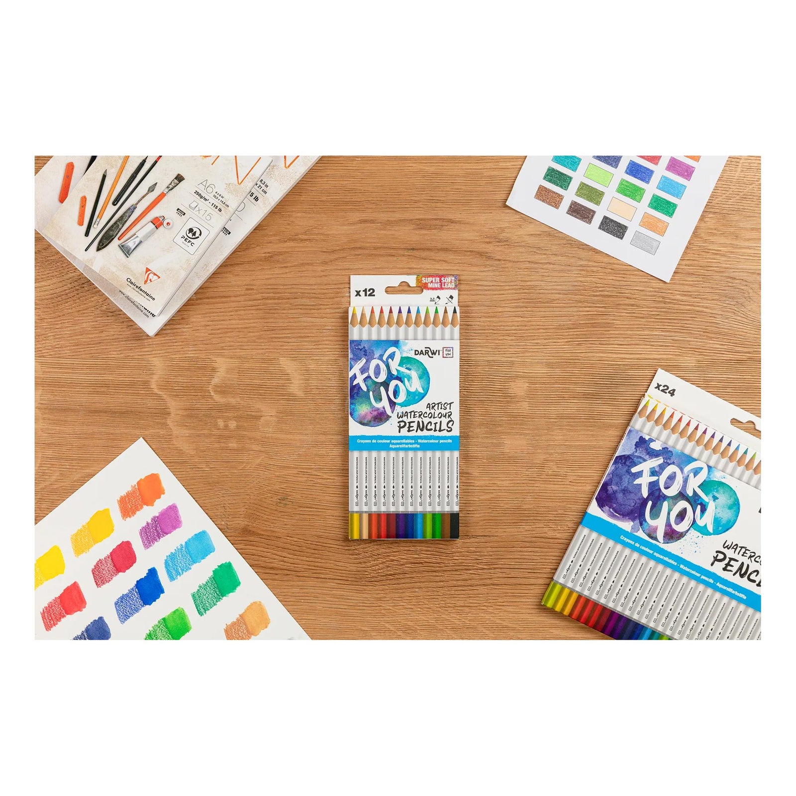 Set akvarel bojica DARWI - 12 kom