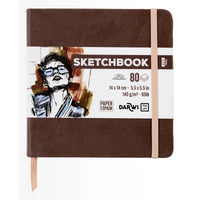 Blok za skiciranje DARWI Brown 14 x 14 cm 140 g 80L