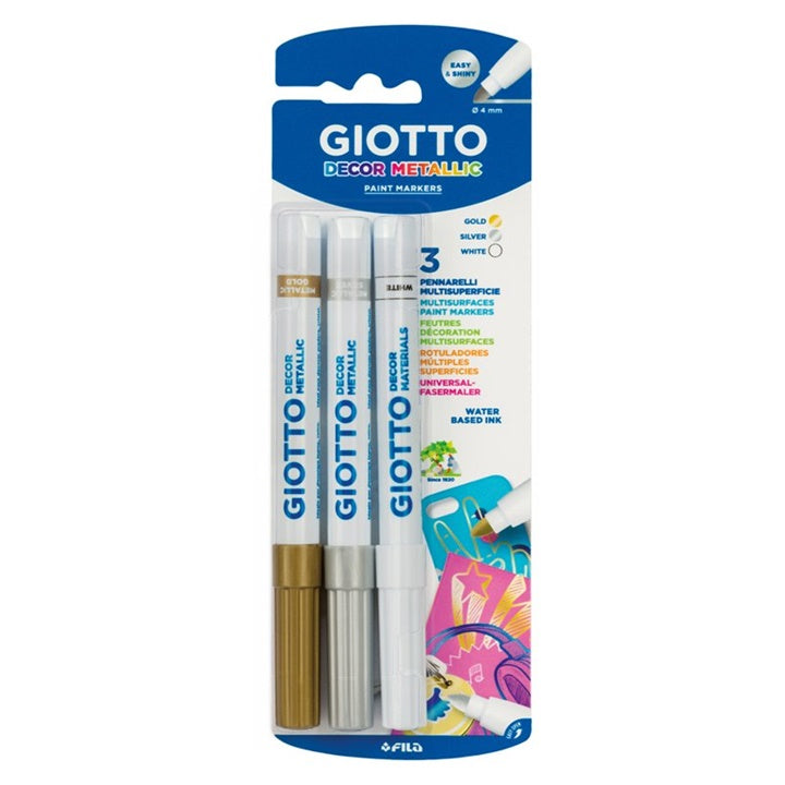 Dekorativni flomasteri Giotto Decor Metallic 3 kom