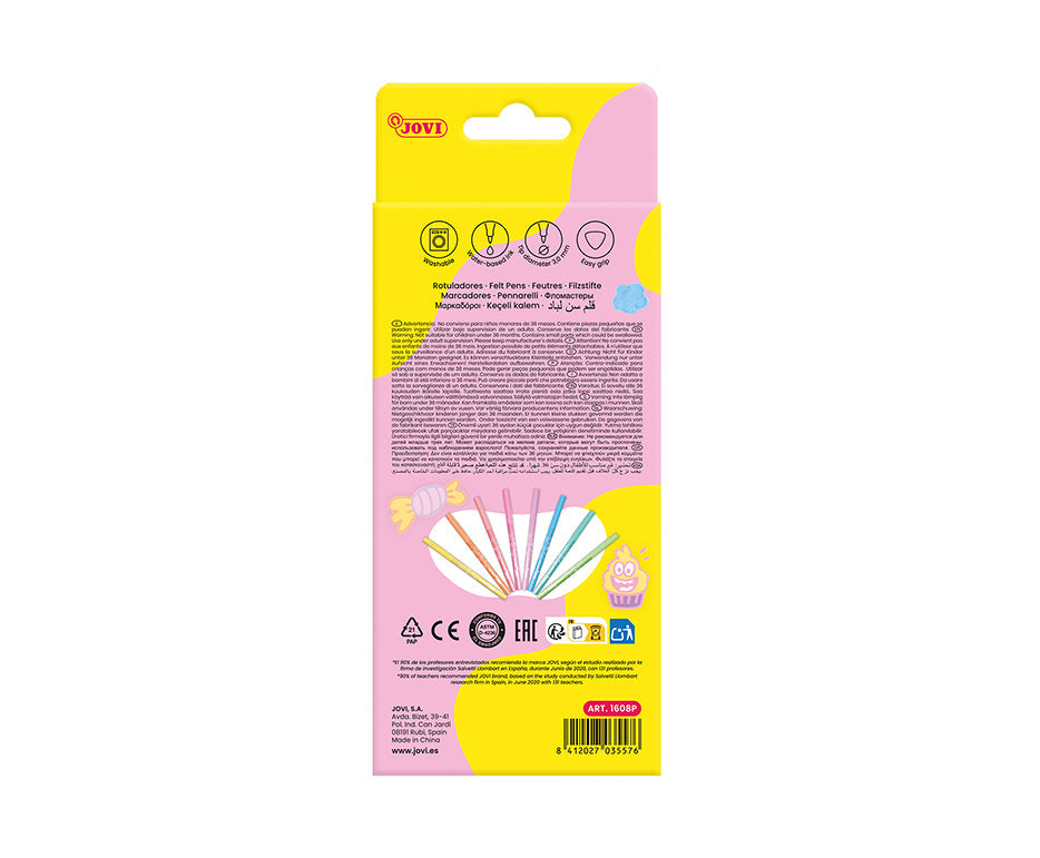 Dječji flomasteri JOVI perivi pastelni 3 mm / set od 8 kom