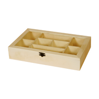 Drvena kutija s pregradama i prozirnim poklopcem Pentart 30 x 19,5 x 10 cm