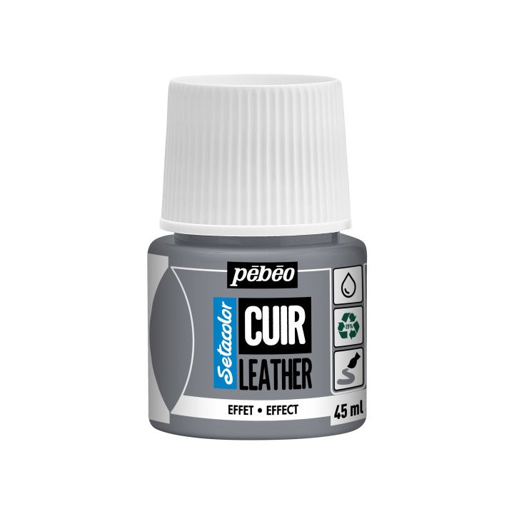 Boja za kožu Pebeo Setacolor effect 45 ml | razne boje - metalik srebrna