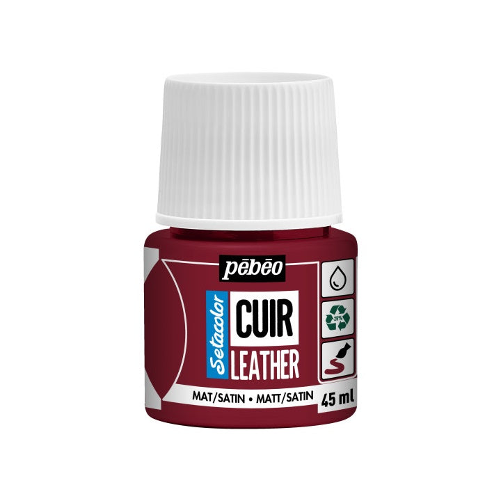 Boja za kožu Pebeo Setacolor matt/satin 45 ml – tamnocrvena