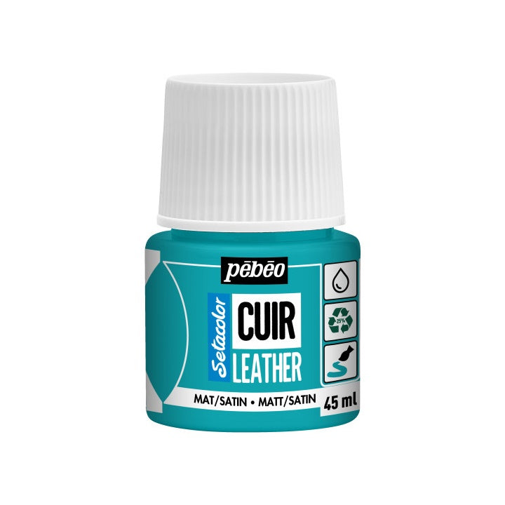 Boja za kožu Pebeo Setacolor matt/satin 45 ml – tirkizno plava