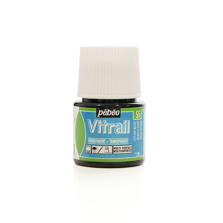 Boja za staklo Pebeo Vitrail 45 ml – Cyan plava