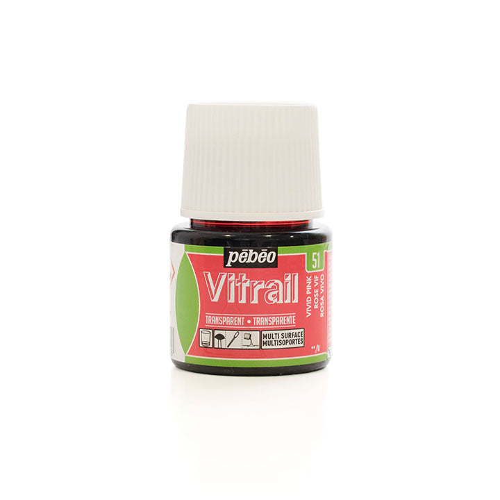 Boja za staklo Pebeo Vitrail 45 ml – Vivid ružičasta