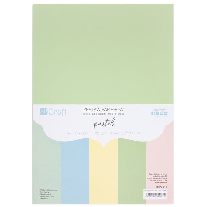 Papiri u boji DP Craft - komplet 20 kom – pastelni