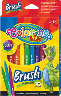 Flomasteri Colorino Brush s dugim kistastim vrhom – 10 boja