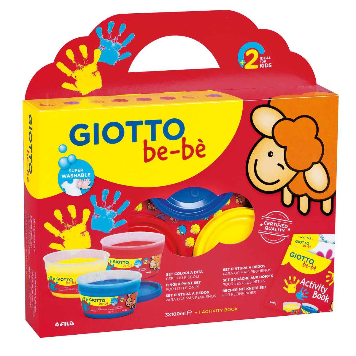 GIOTTO Be-Be set boja za prste 3 x 150 ml s knjižicom aktivnosti