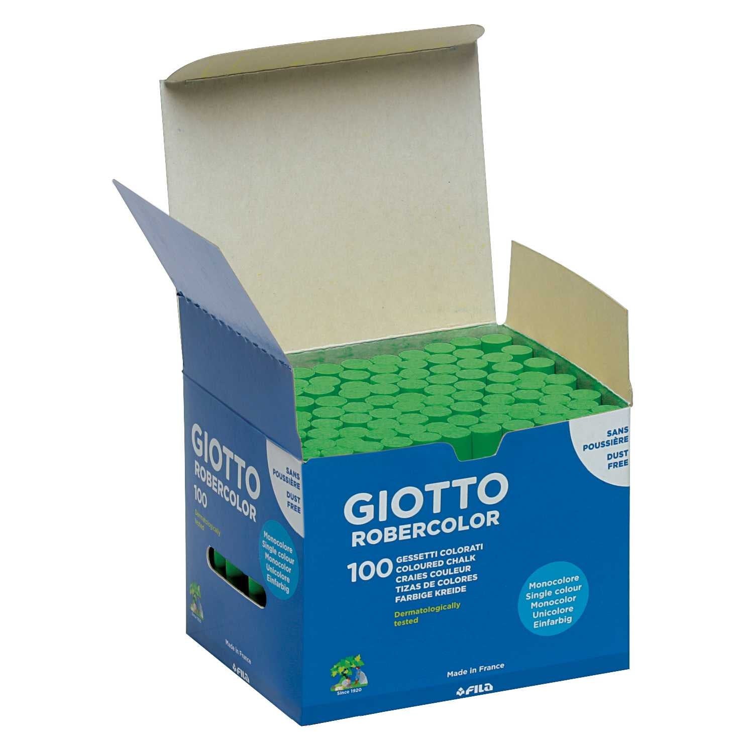 giotto robercolor krede bez prašine 100 kom – zeleno