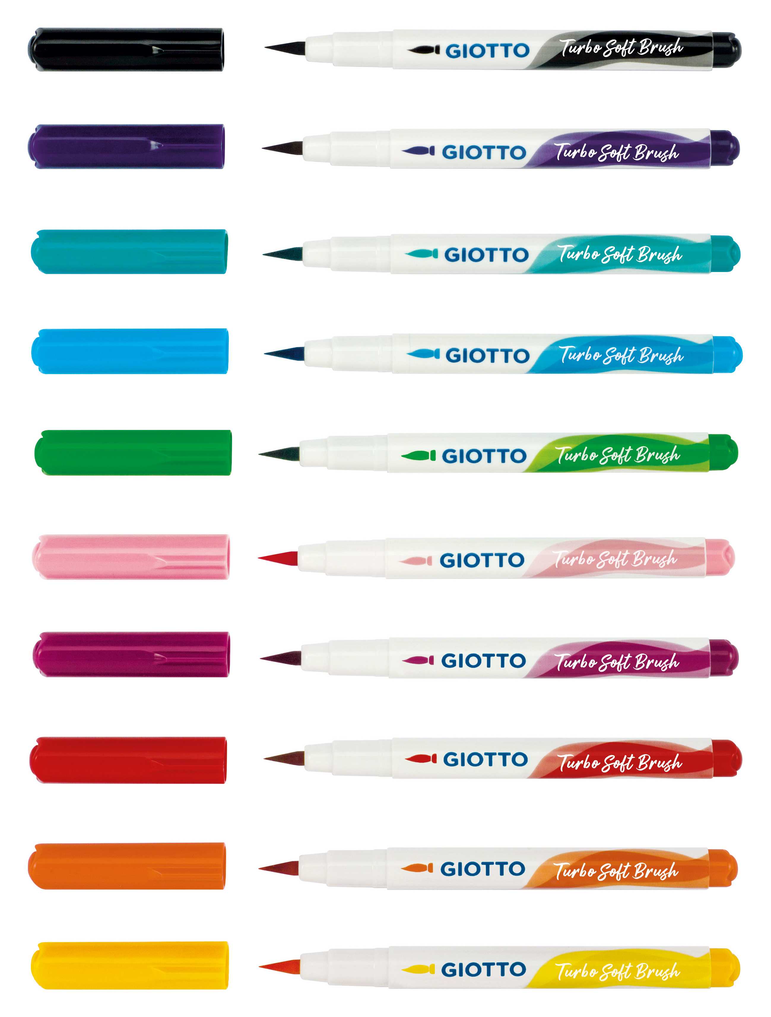 Flomasteri s kistom GIOTTO Turbo Soft Brush - 10 kom
