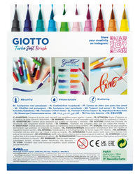 Flomasteri s kistom GIOTTO Turbo Soft Brush - 10 kom