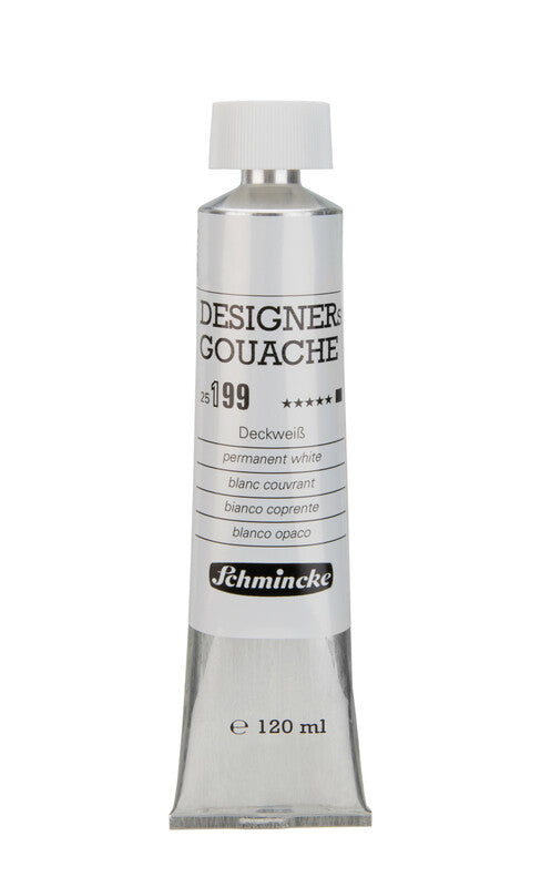 Gvaš boja Schmincke Designers Gouache 120 ml – 199 Neprozirna bijela