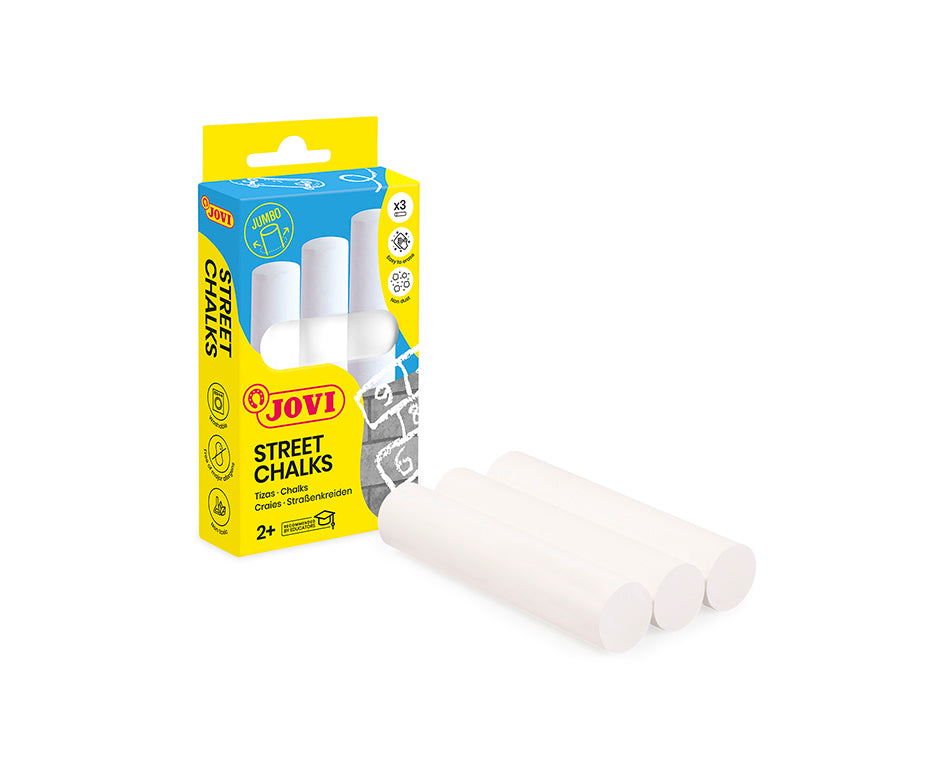 JOVI jumbo krede za asfalt, 3 kom, bijele