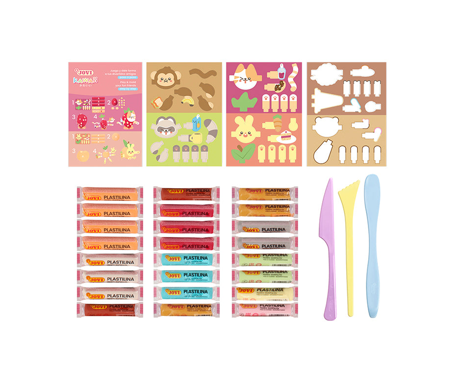 JOVI Play&Fun Kawaii prirodni plastelin u koferu – set s priborom