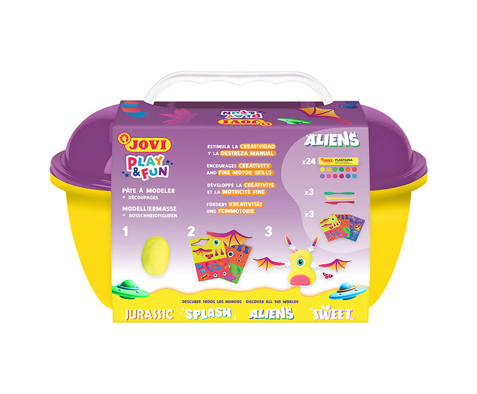 JOVI Play&Fun prirodni plastelin u koferčiću Aliens - 50 kom