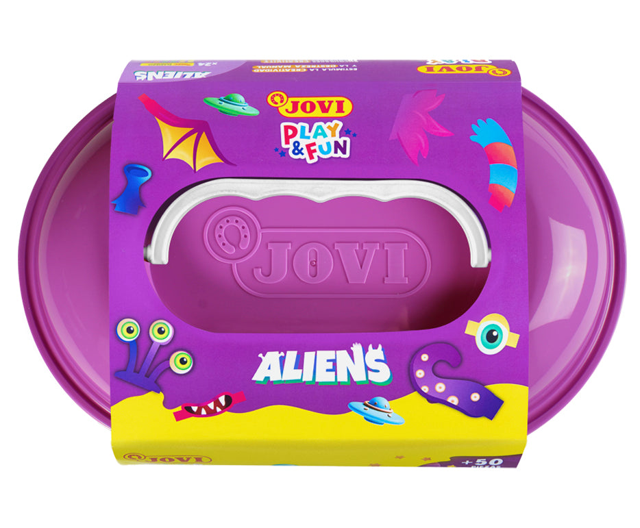 JOVI Play&Fun prirodni plastelin u koferčiću Aliens - 50 kom