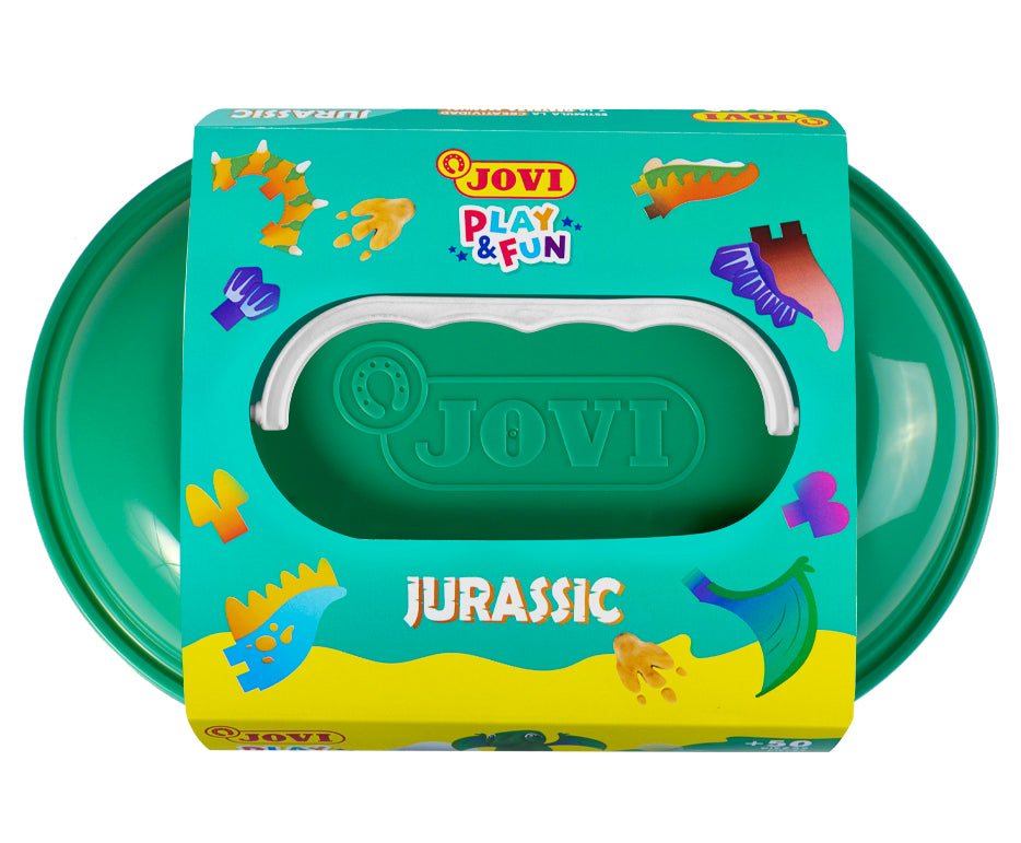 JOVI Play&Fun prirodni plastelin u koferčiću Jurassic – set s priborom