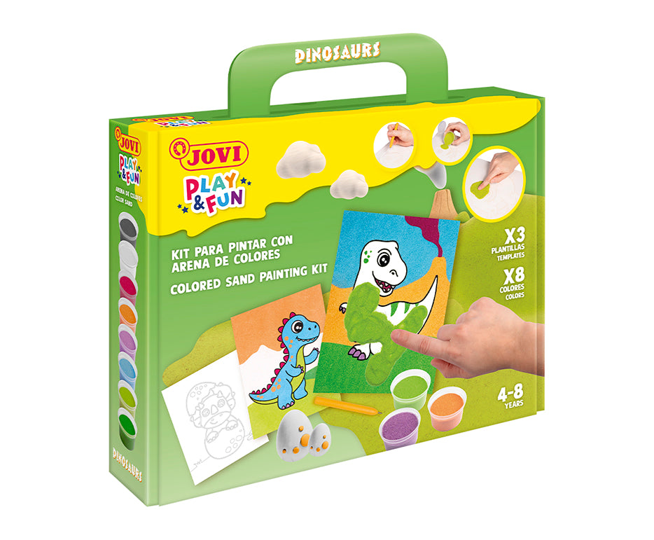 JOVI Play&Fun set za slikanje pijeskom 12 kom Dinosaurs
