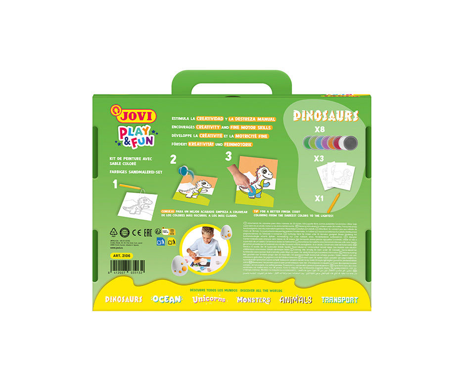 JOVI Play&Fun set za slikanje pijeskom 12 kom Dinosaurs