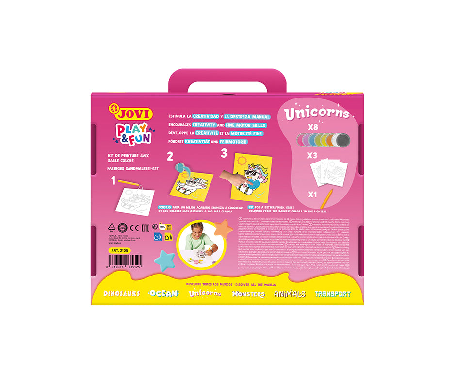 Set za slikanje pijeskom JOVI Play&Fun Unicorns - 12 kom