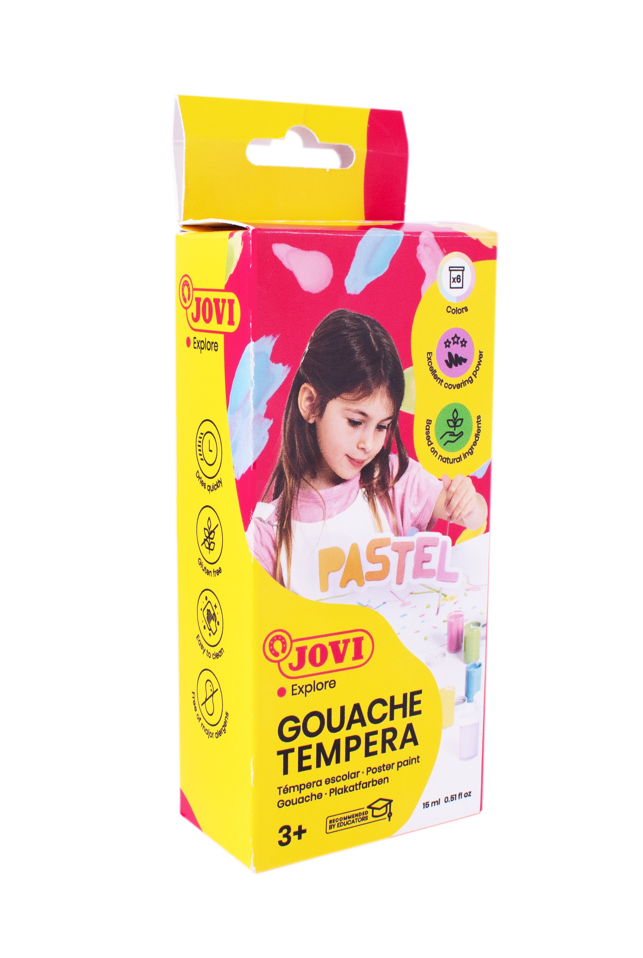 Pastelne tempere JOVI Premium 6 x 15 ml s kistom