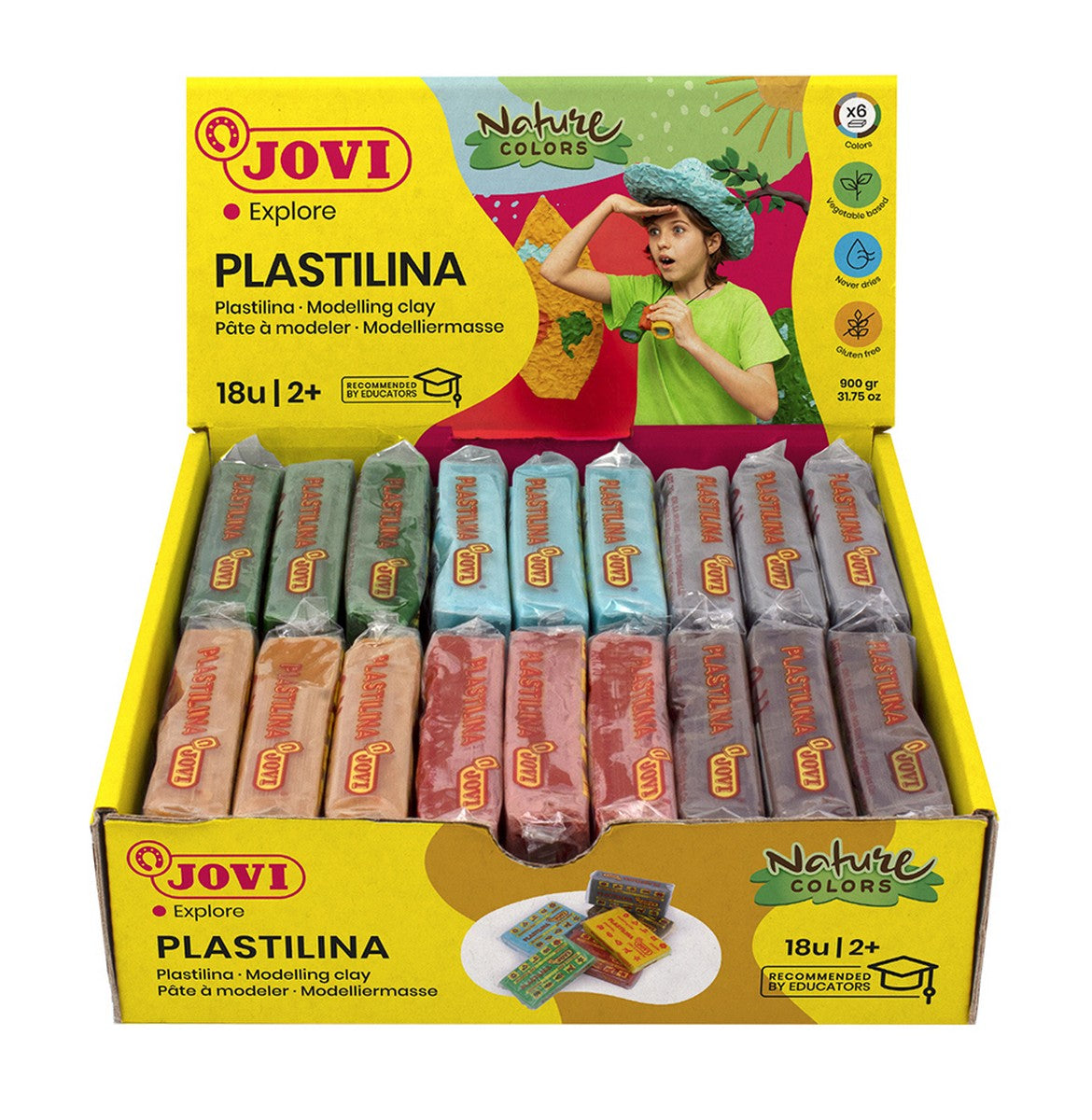 JOVI prirodni plastelin u nijansama prirode 18 x 50 g