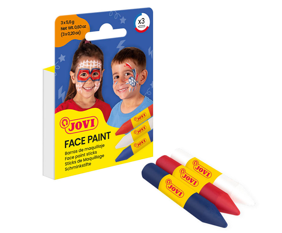 JOVI set boja za lice u stiku 3 x 5,6 g - bijela, crvena i plava
