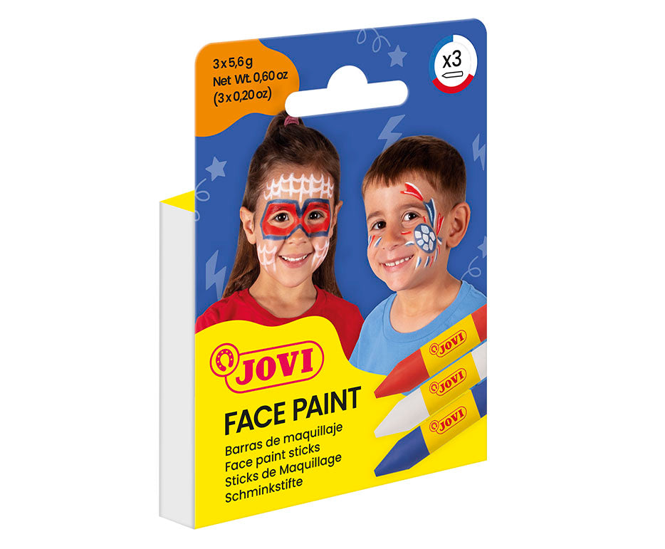 JOVI set boja za lice u stiku 3 x 5,6 g - bijela, crvena i plava