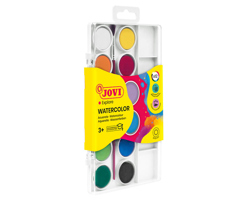 JOVI vodene boje ø 22 mm – 12 kom s kistom