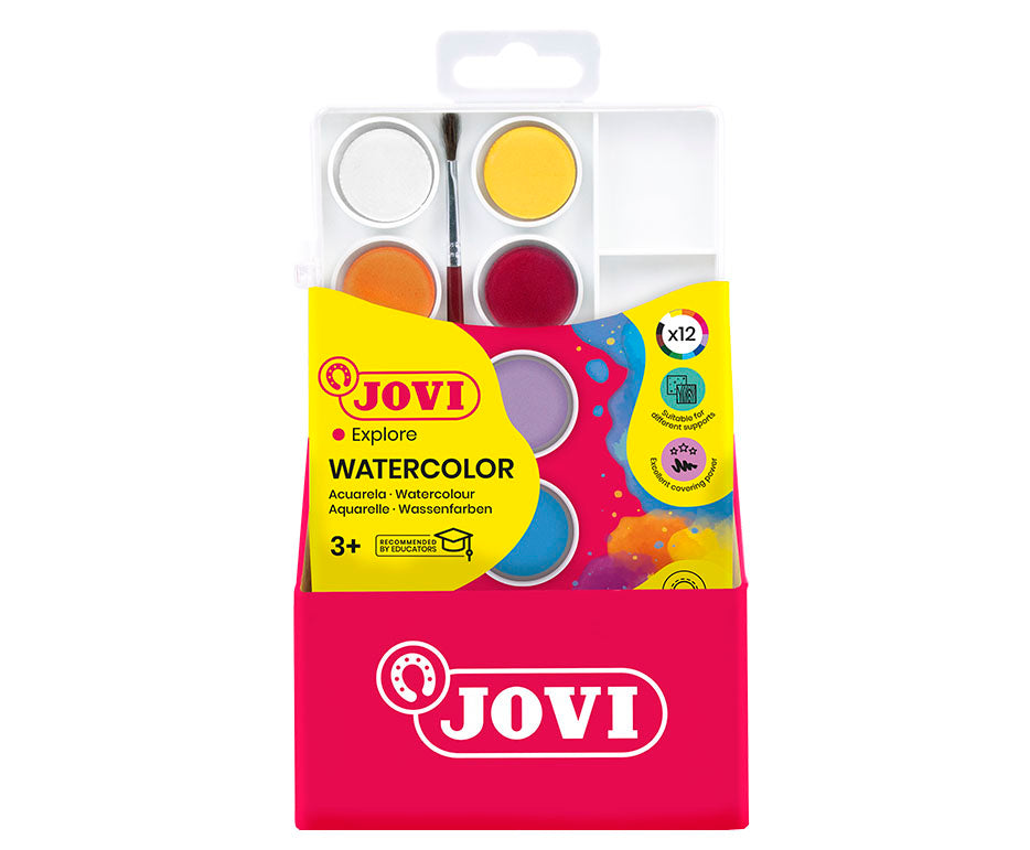 JOVI vodene boje ø 22 mm – 12 kom s kistom