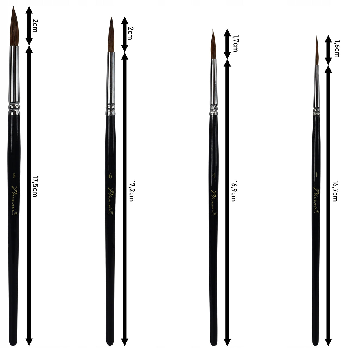Kistovi Phoenix 6616S2 od dlake lasice – set od 4 komada