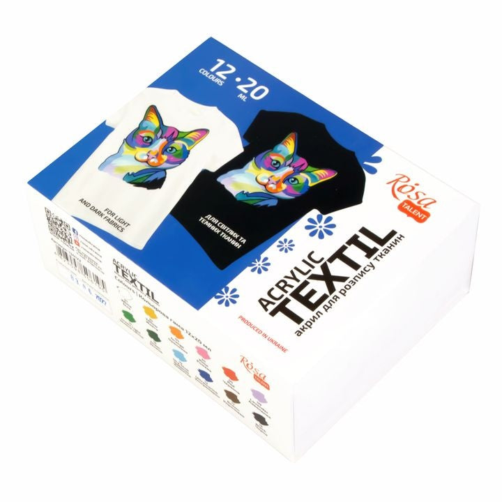 Set akrilnih boja za tekstil CAT – 6 boja