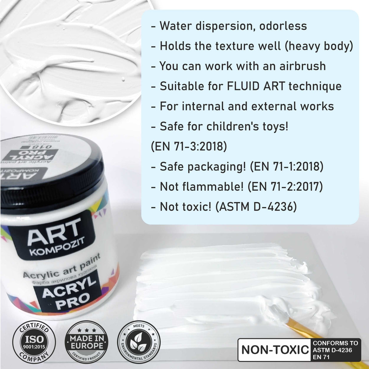 Fluorescentna akrilna boja ACRYL PRO ART Kompozit 430 ml