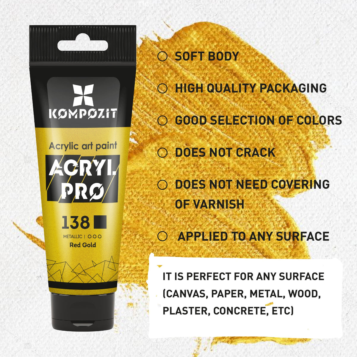 Metalik akrilna boja ACRYL PRO ART Kompozit 75 ml